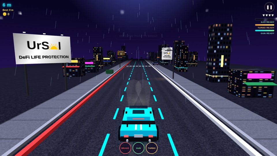 Nitroblox screenshot — The city at night in the Nitro Coupe. Traffic is always slower than you are, which is the source of every problem ahead.