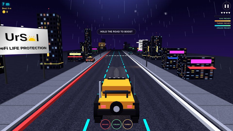 Nitroblox screenshot — The same road in the Monster 4x4. Different handling, different special, and a genuinely different run.