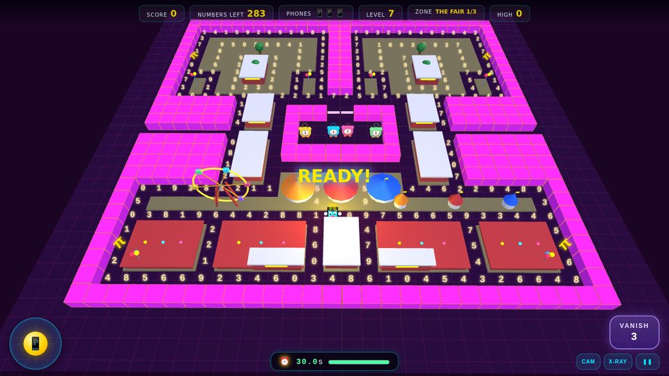 Time Runner screenshot — The Fair. Every maze has its own layout and color, and every round runs faster than the last.